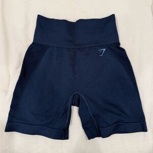 Gymshark Dark Blue High-Waisted Athletic Shorts